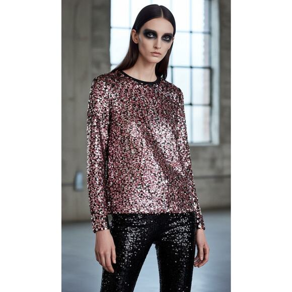 NWT McQ Alexander McQueen Embellished Sweater Sequin Top IT 38 US 2